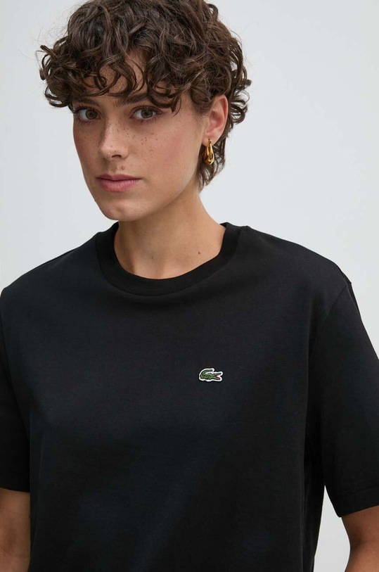 Хлопковая футболка Lacoste чёрный TF7215