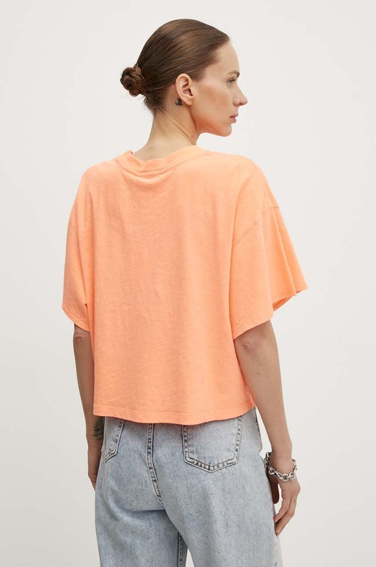 Odjeća Majica kratkih rukava s dodatkom lana American Vintage TEE-SHIRT MC COL ROND LOP02DE24 narančasta