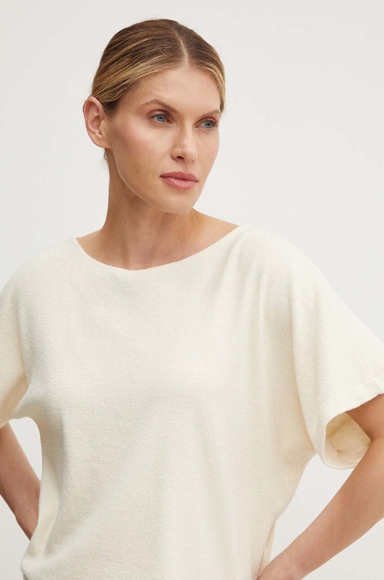 American Vintage t-shirt in cotone TEE-SHIRT MC COL BATEAU beige SOT02AE24