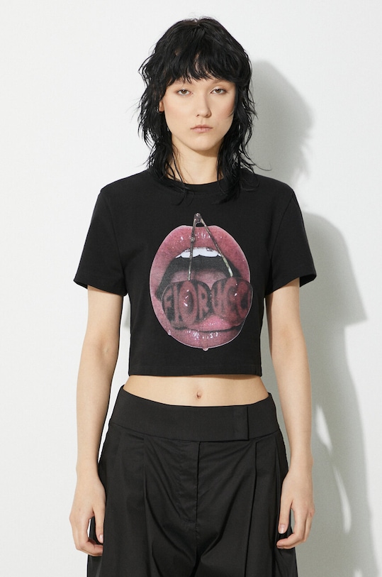 Fiorucci tricou Mouth Print print negru W01FPTSH094CJ03BK01