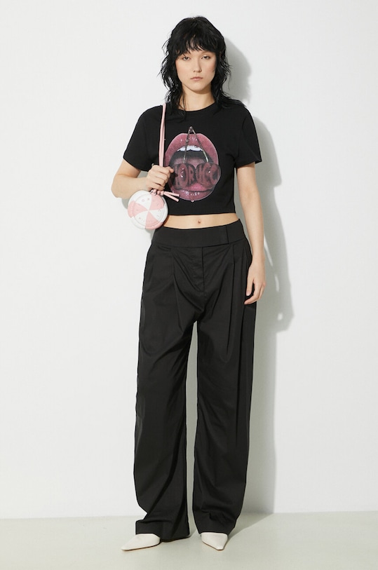 Fiorucci tricou Mouth Print W01FPTSH094CJ03BK01 negru SS24