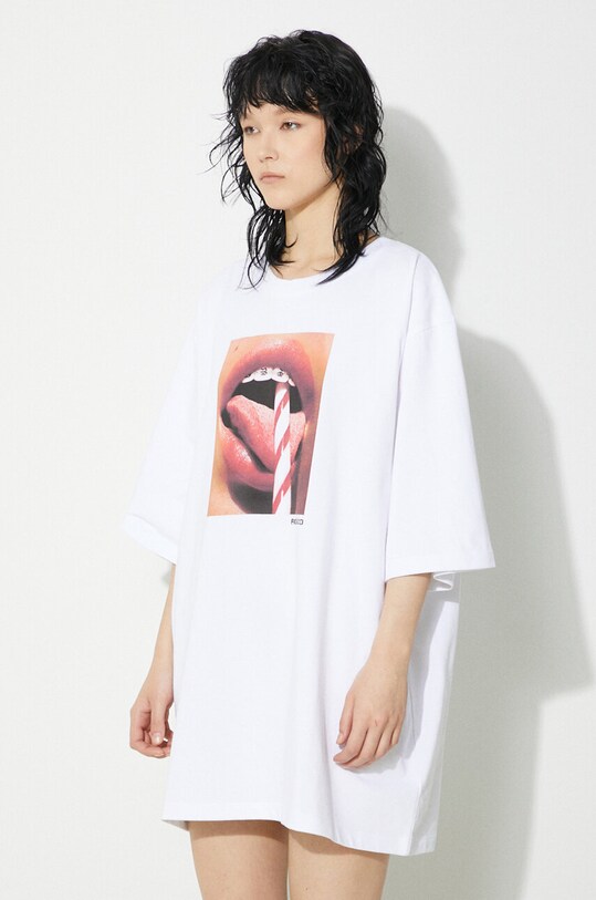 Хлопковая футболка Fiorucci Mouth Print Boxy T-Shirt белый W01FPTSH102CJ01WH04
