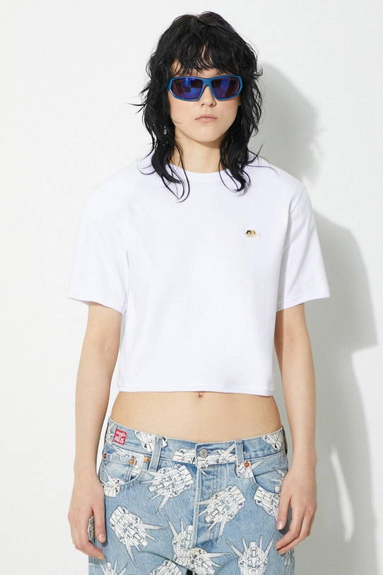 Fiorucci t-shirt Angel Patch Padded Cropped T-Shirt round neck white M01FPTSH095CJ03WH01