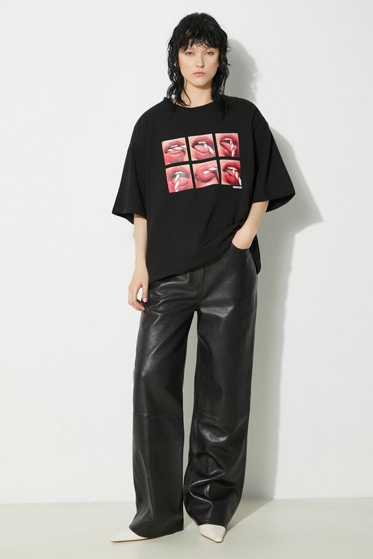 Fiorucci t-shirt bawełniany Mouth Print Padded T-Shirt M01FPTSH105CJ01BK01 czarny SS24