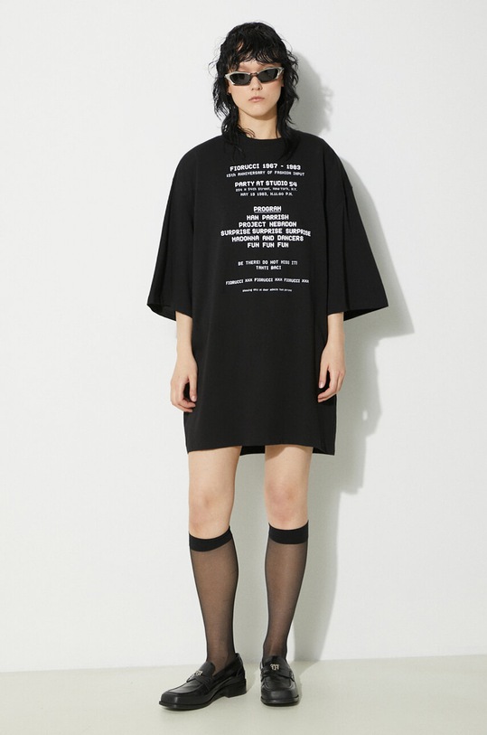 Одежда Хлопковая футболка Fiorucci Invitation Print Oversized T-Shirt U01FPTSH107CJ01BK01 чёрный