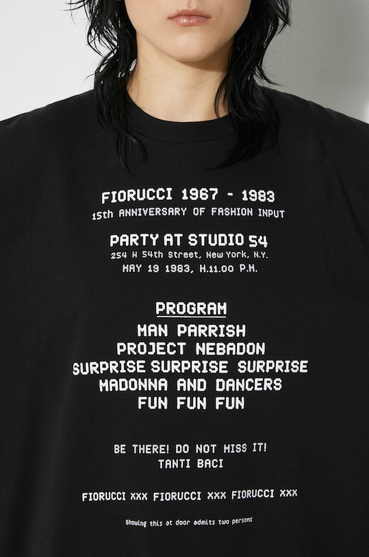 Хлопковая футболка Fiorucci Invitation Print Oversized T-Shirt U01FPTSH107CJ01BK01 чёрный