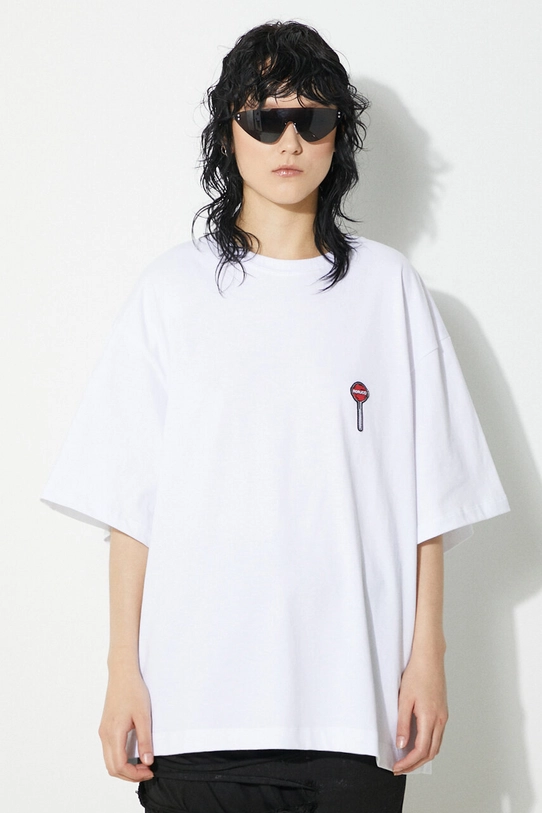 Fiorucci t-shirt in cotone Lollipop Patch Boxy T-Shirt rilassato bianco M01FPTSH103CJ01WH03