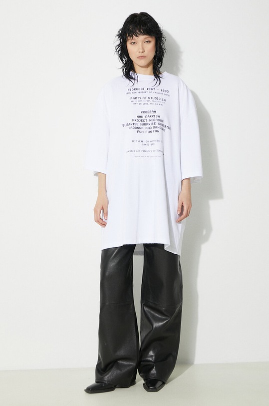 Fiorucci t-shirt in cotone Invitation Print rilassato bianco U01FPTSH107CJ01WH01