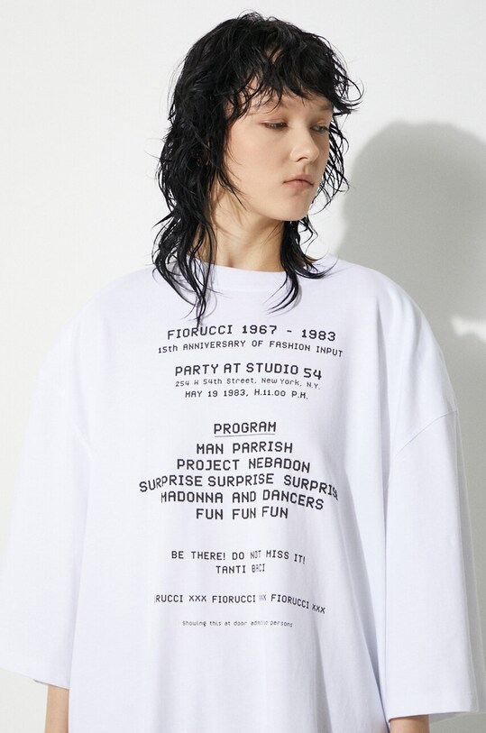 Fiorucci tricou din bumbac Invitation Print U01FPTSH107CJ01WH01 alb