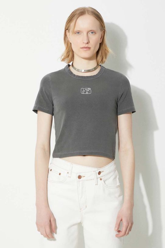 Μπλουζάκι KSUBI Stacked Baby Ss Tee Charcoal κανονικό γκρί WSP24TE001