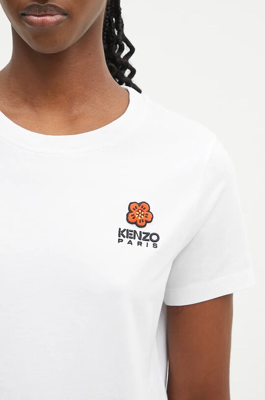 Бавовняна футболка Kenzo Boke Crest Classic T-Shirt білий FC62TS0124SO.01