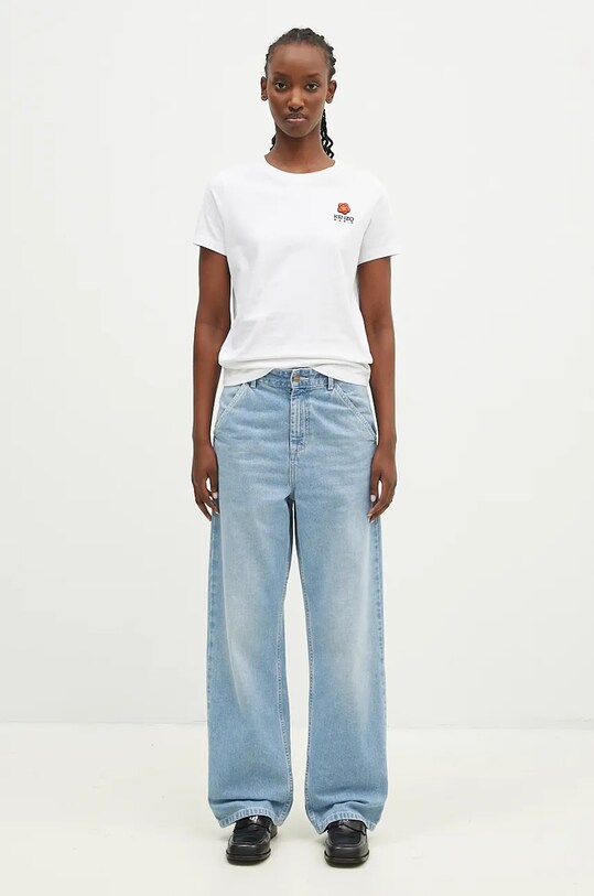 Бавовняна футболка Kenzo Boke Crest Classic T-Shirt FC62TS0124SO.01 білий