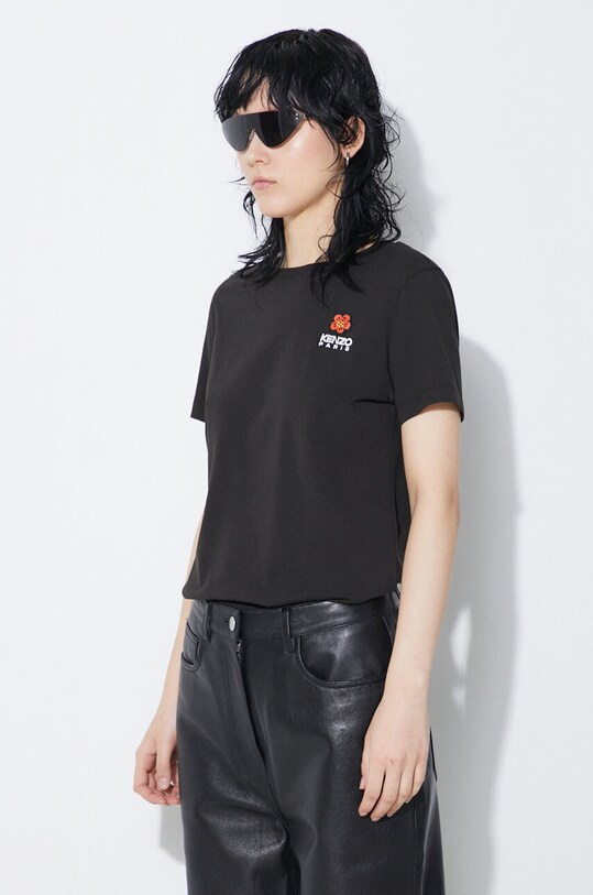 Хлопковая футболка Kenzo Boke Crest Classic T-Shirt чёрный FC62TS0124SO.99J