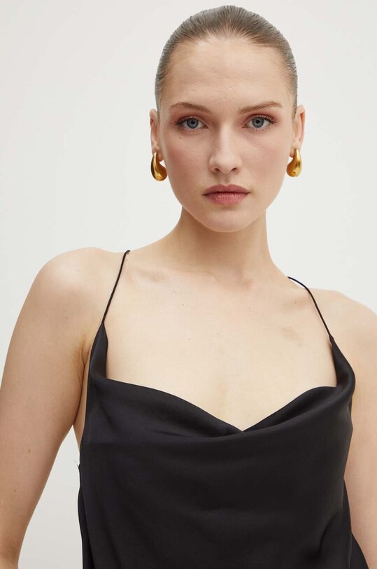 Custommade top de mătase Yuliana 999312115 negru