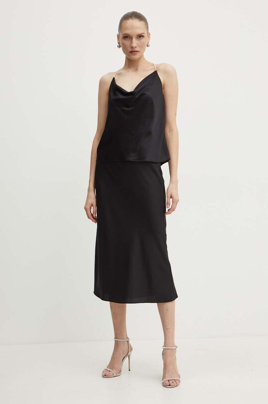 Шёлковый топ Custommade Yvette 999756114 чёрный AW24