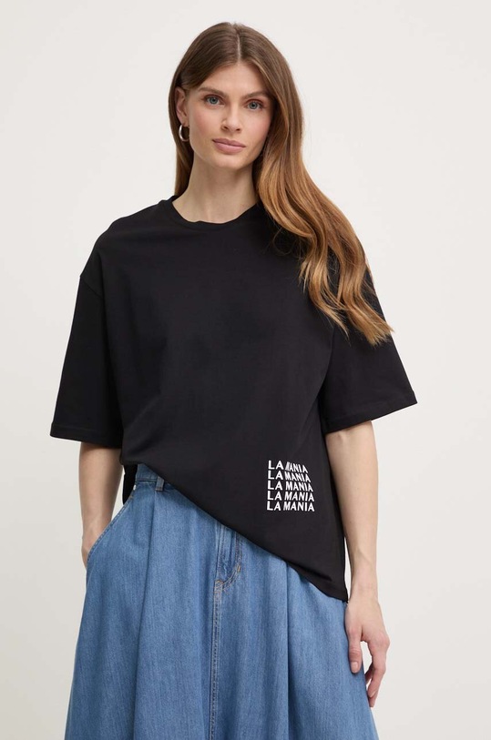 Odzież La Mania t-shirt bawełniany CAYLEE KROJ LUCY CAYLEEKROJLUCY czarny