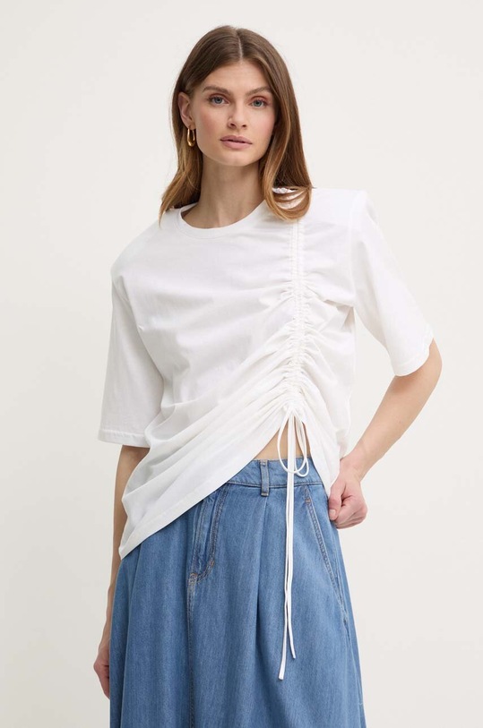 La Mania tricou din bumbac SKYLER uni bej SKYLER