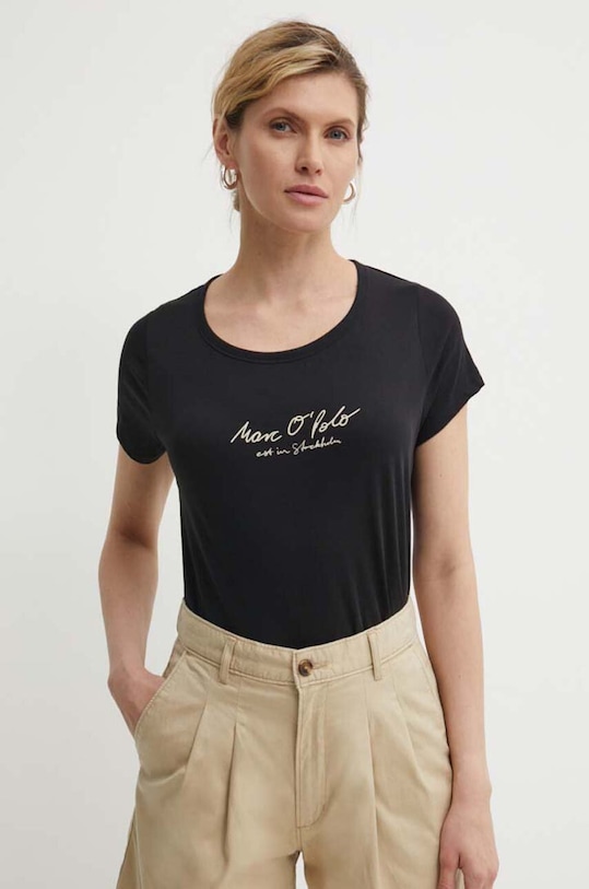 Bavlnené tričko Marc O'Polo 404206751431 čierna