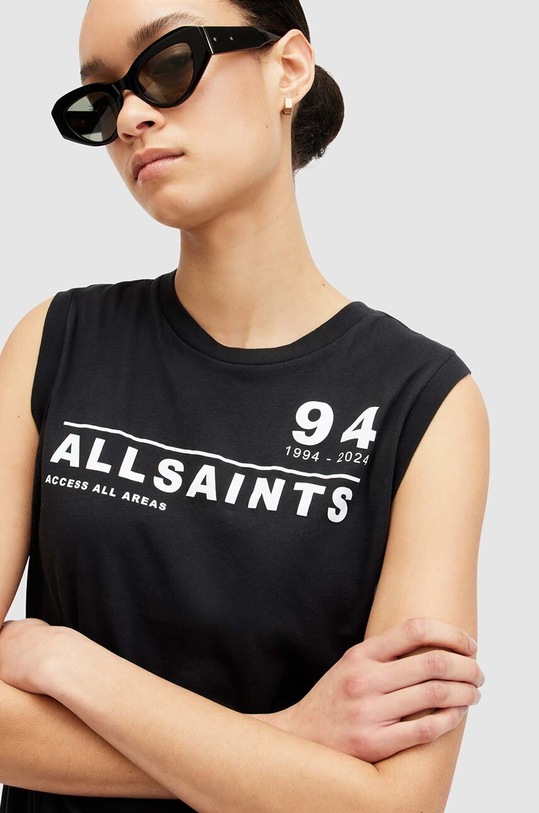 AllSaints top din bumbac ACCESS IMOGEN TANK W090JA negru SS24