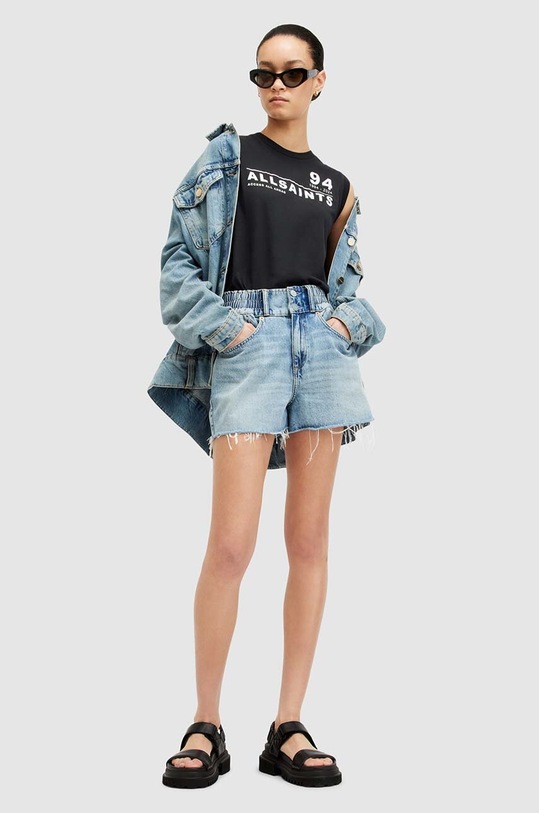 AllSaints top din bumbac ACCESS IMOGEN TANK W090JA negru