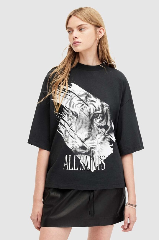 AllSaints tricou din bumbac PROWL AMELIE TEE print negru W086JA