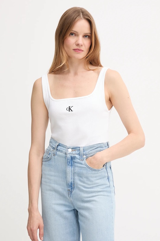 Топ Calvin Klein Jeans с эластаном бежевый J20J223192
