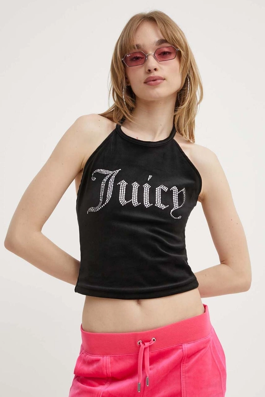 Top od velura Juicy Couture crna JCWC122002.101