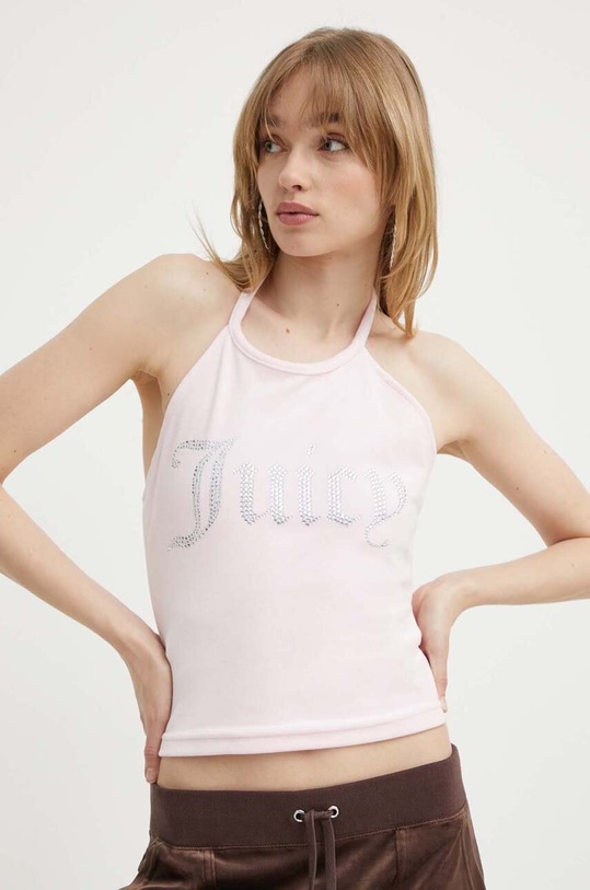 Juicy Couture top imprimeu roz JCWC122002.381