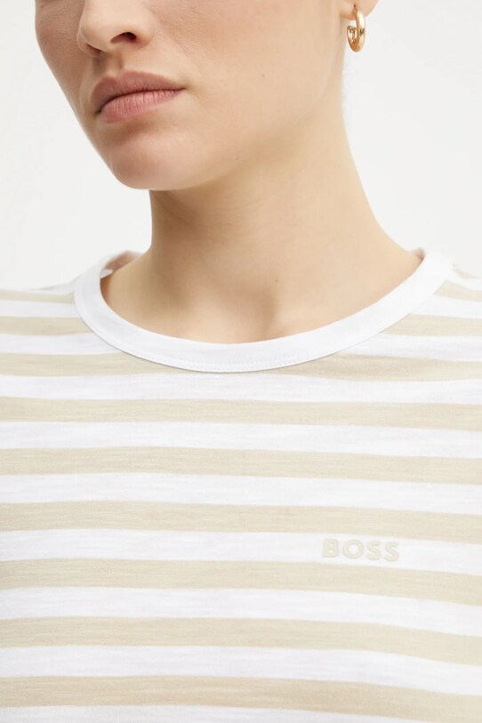 Хлопковая футболка Boss Orange 50504192 бежевый