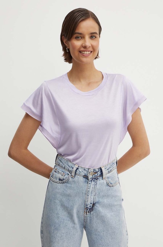 United Colors of Benetton tricou uni violet 37RTD1084