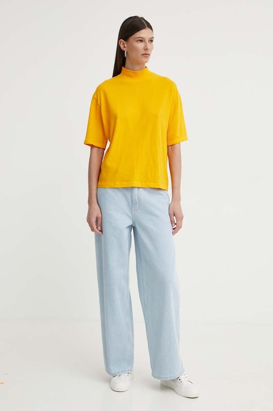 Футболка American Vintage T-SHIRT MC COL MONTANT RAK02AE24 оранжевый SS24