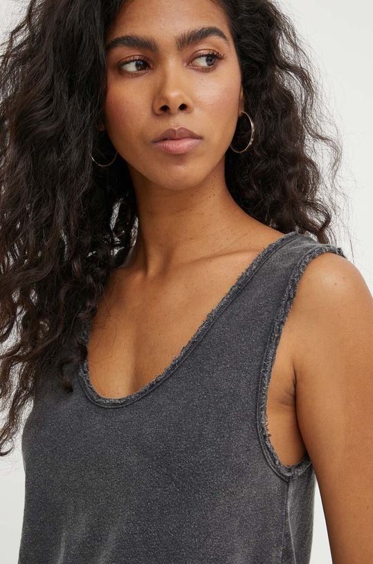 American Vintage pamut top DEBARDEUR COL U szürke SON29GE24