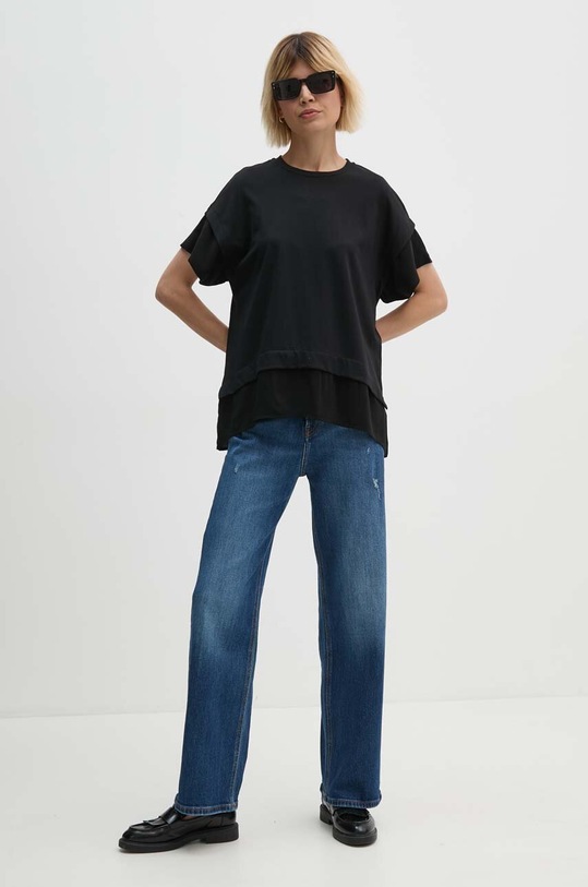 Sisley tricou 33D6L106D negru SS24