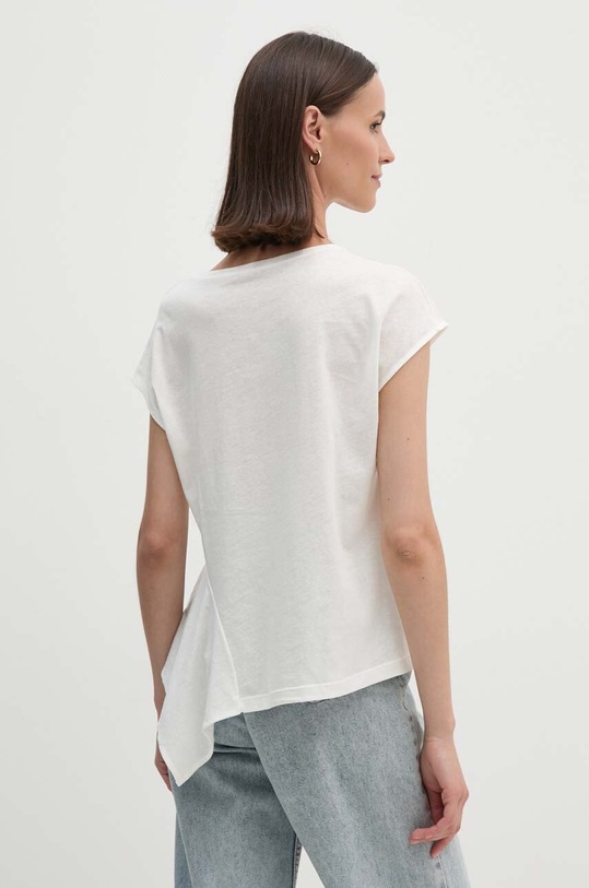 Одяг Футболка з домішкою льону Sisley 36QKL106G білий