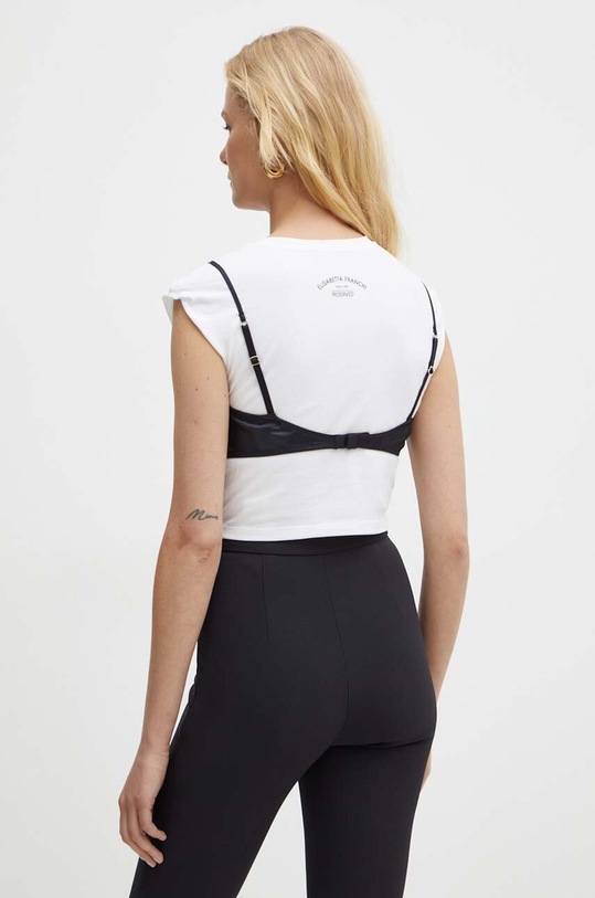 Odzież Elisabetta Franchi t-shirt bawełniany TO01542E2.NORBLIN biały