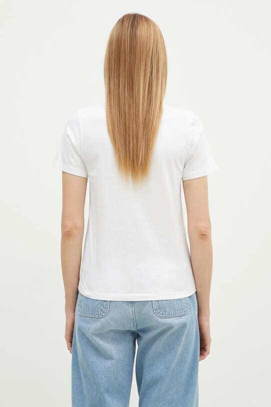 Ρούχα Βαμβακερό μπλουζάκι Maison Kitsuné Baby Fox Patch Regular Tee Shirt MW00110KJ0008 λευκό