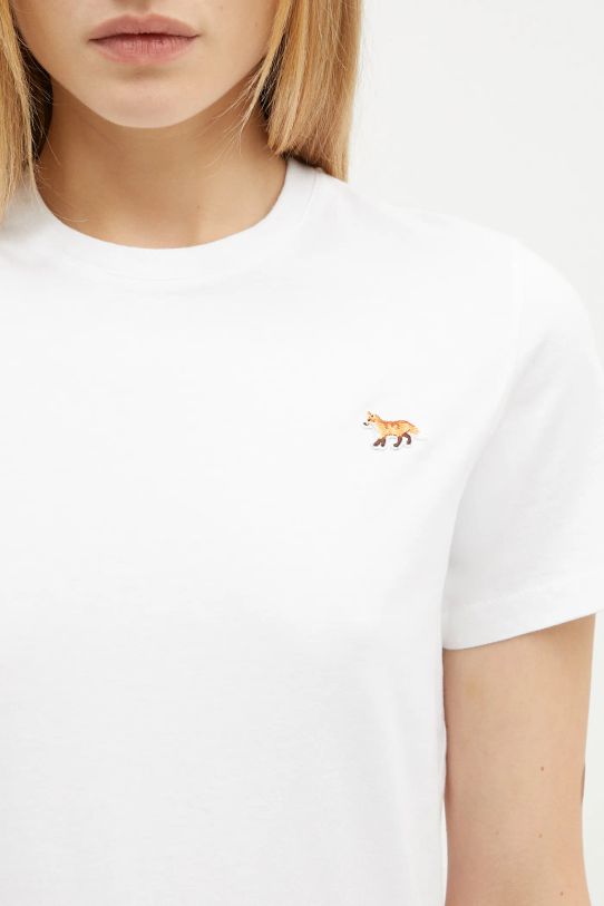 Pamučna majica Maison Kitsuné Baby Fox Patch Regular Tee Shirt bijela MW00110KJ0008