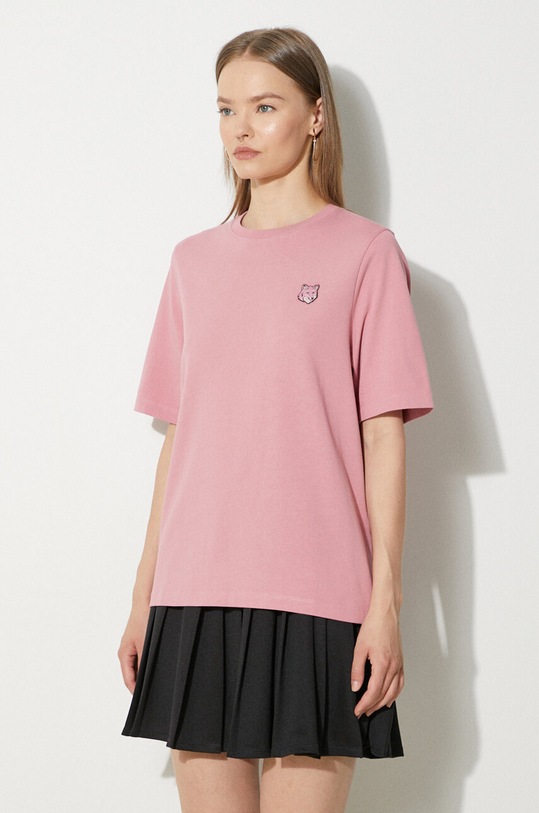 Maison Kitsuné cotton t-shirt Bold Fox Head Patch Comfort pink MW00127KJ0119