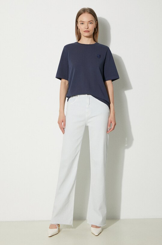 Bavlněné tričko Maison Kitsuné Bold Fox Head Patch Comfort MW00127KJ0119 námořnická modř AW24