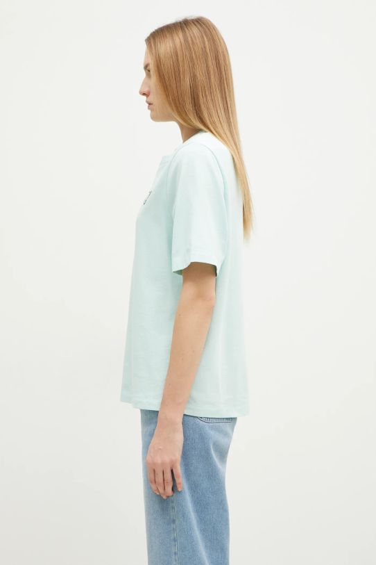 Maison Kitsuné cotton t-shirt Bold Fox Head Patch Comfort MW00127KJ0119 turquoise AW24