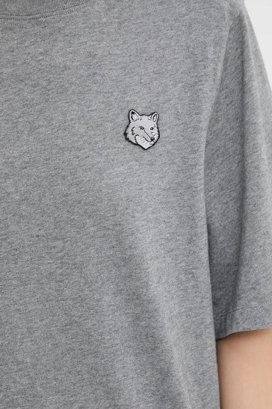 Maison Kitsuné t-shirt in cotone Bold Fox Head Patch Comfort grigio MW00127KJ0119