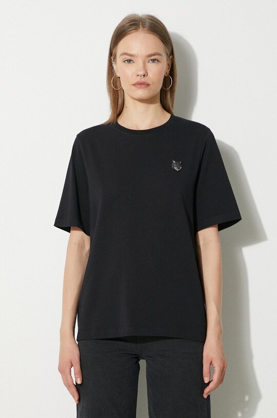 Bavlněné tričko Maison Kitsuné Bold Fox Head Patch Comfort relaxed černá MW00127KJ0119
