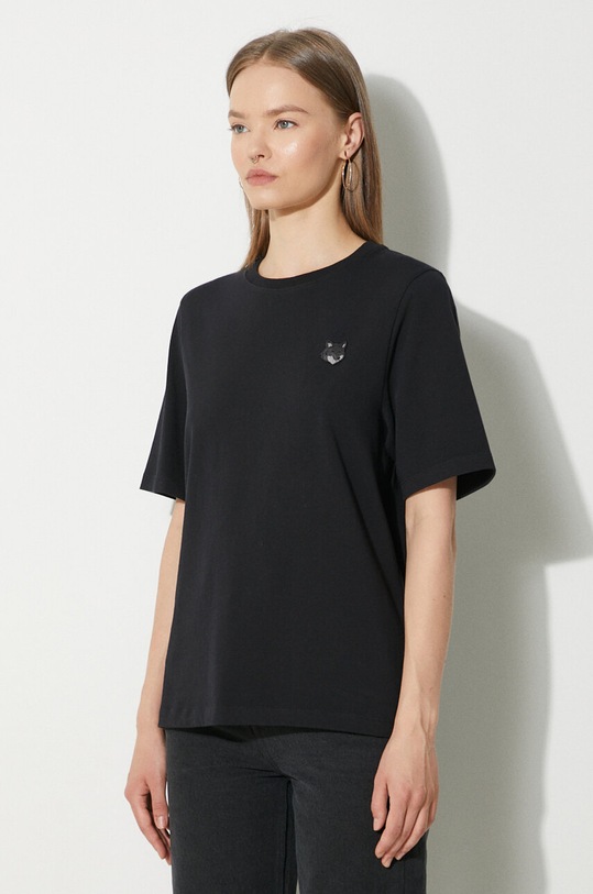 Maison Kitsuné cotton t-shirt Bold Fox Head Patch Comfort black MW00127KJ0119