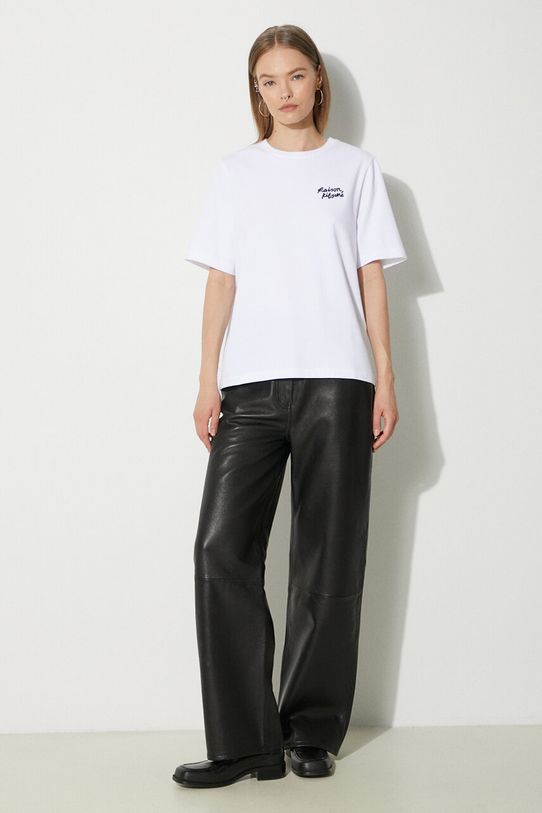 Maison Kitsuné cotton t-shirt Handwriting Comfort MW00126KJ0119 white SS25