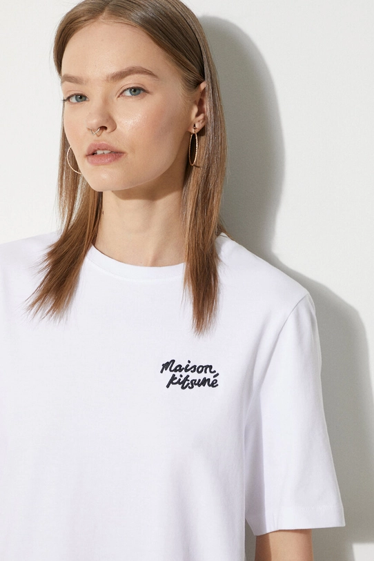 Maison Kitsuné cotton t-shirt Handwriting Comfort MW00126KJ0119 white