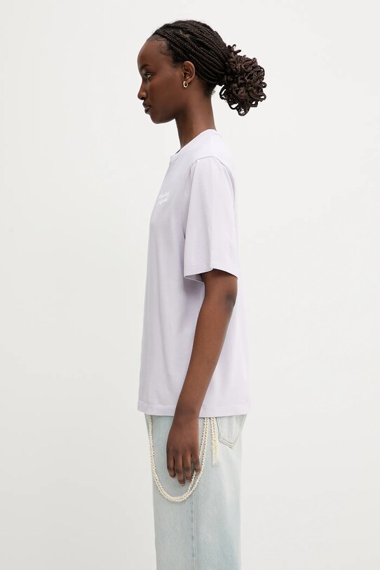 Хлопковая футболка Maison Kitsuné Handwriting Comfort MW00126KJ0119 фиолетовой SS25