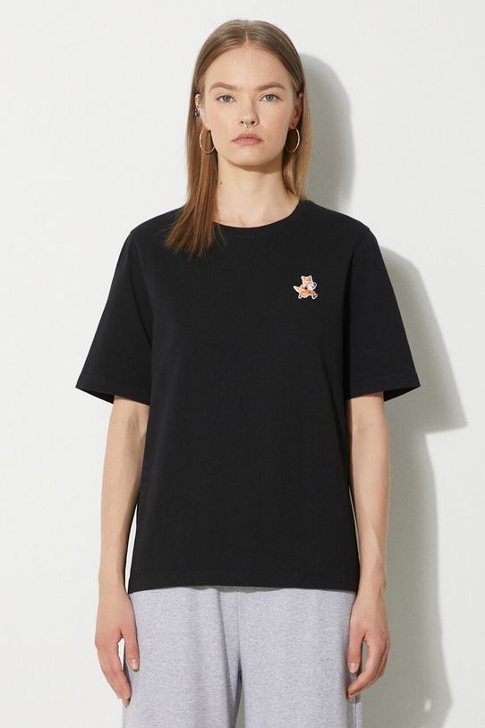 Maison Kitsuné cotton t-shirt Speedy Fox Patch Comfort Tee Shirt relaxed black MW00119KJ0008