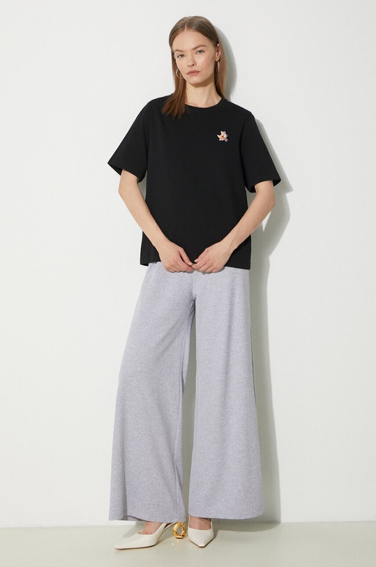 Maison Kitsuné cotton t-shirt Speedy Fox Patch Comfort Tee Shirt MW00119KJ0008 black SS24