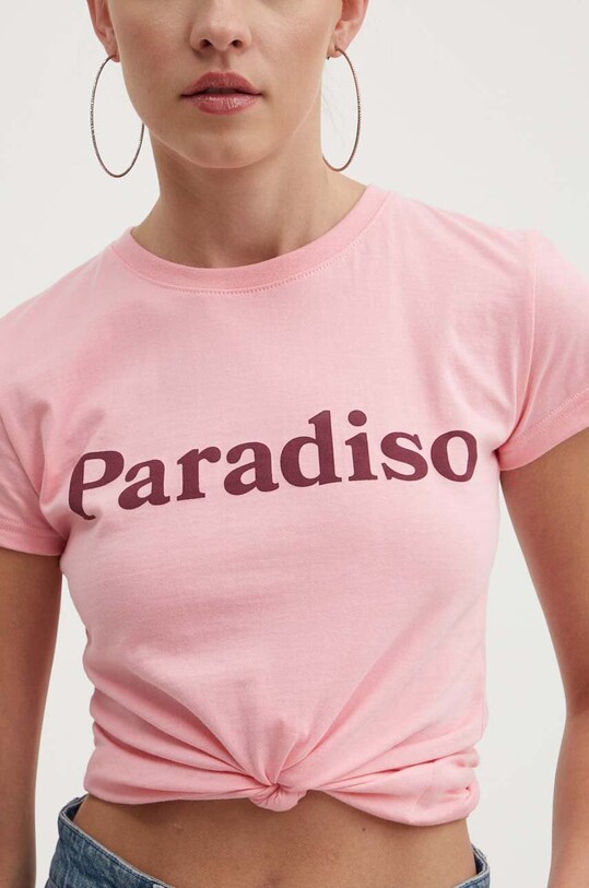 Βαμβακερό μπλουζάκι Drivemebikini Paradiso 2020.DRV.002.LCB ροζ