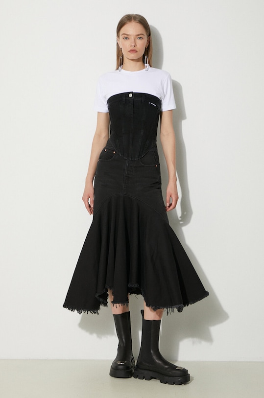 VETEMENTS denim top Denim Corsette Top WE64TO100B black SS24